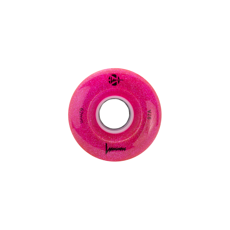 LUMINOUS - LED QUAD WHEEL - 62mm/97A - PACK OF 4 Glitter Pink 97A