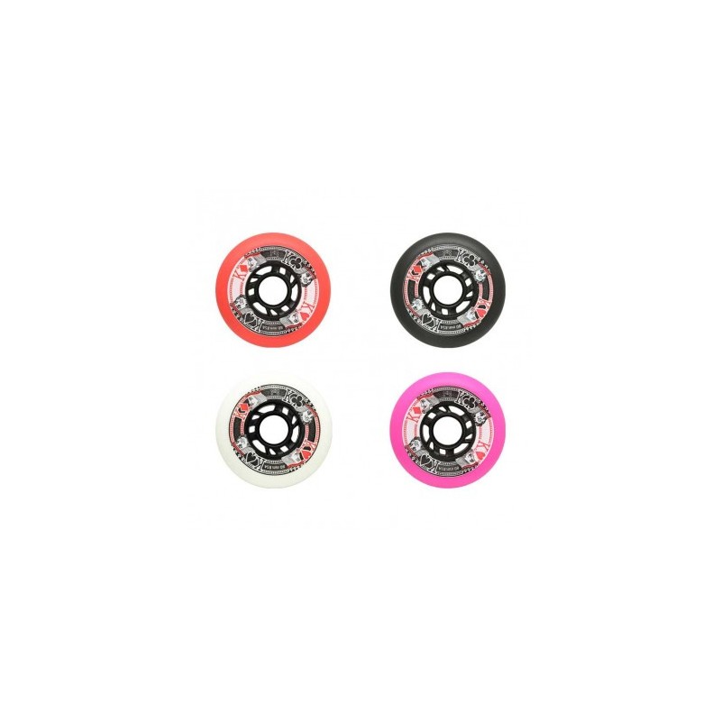 FR - ROUE STREET KINGS 85A - PACK OF 4 76mm White/Pink