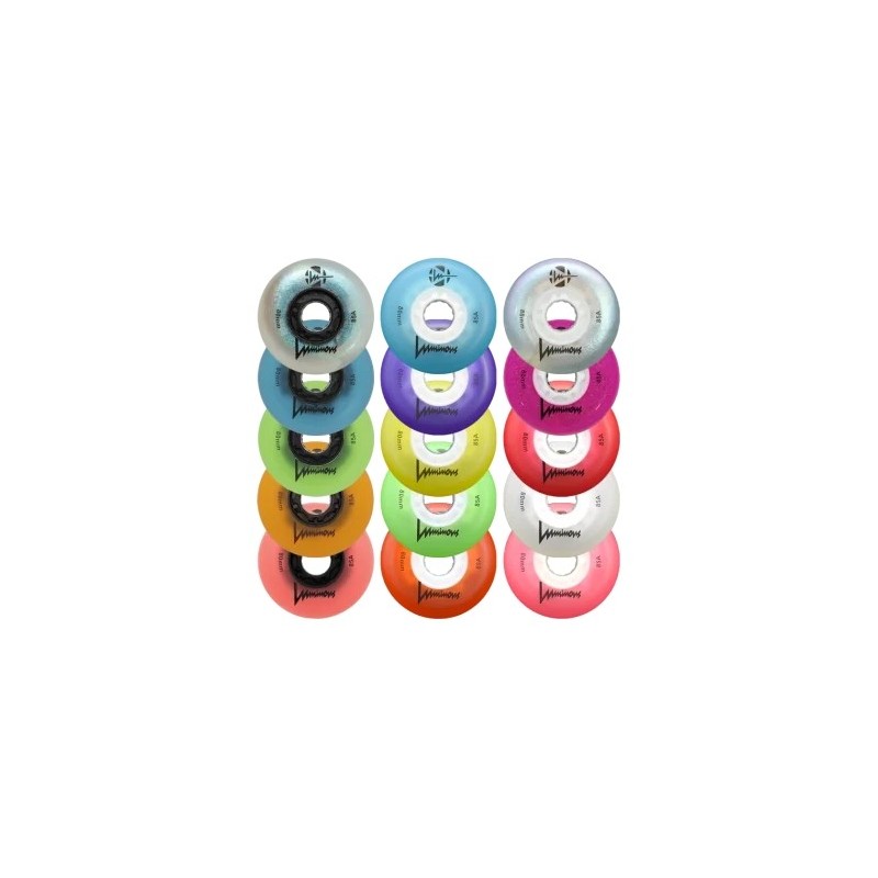 LUMINOUS - LED WHEEL - 76mm/85A PACK OF 4 LED Light-Up Skateboard Wheels in Various Colors