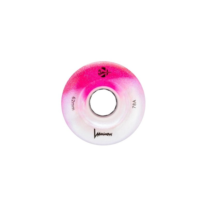 LUMINOUS LED Quad Wheel 62mm/78A - Pack of 4 Black Pearl/Cotton Candy
