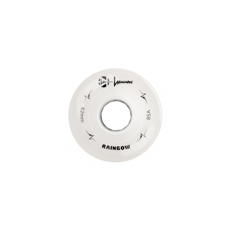 LUMINOUS - LED QUAD WHEELS - 62mm/85A - SIXIES (6LED) RAINBOW - WHITE - x4 SIXIES (6 LED) RAINBOW