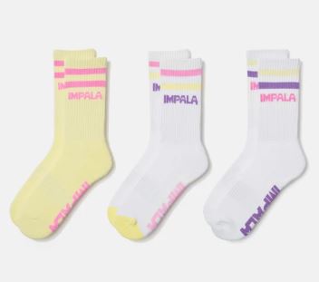Impala Stripe Sock 3pk - PETAL