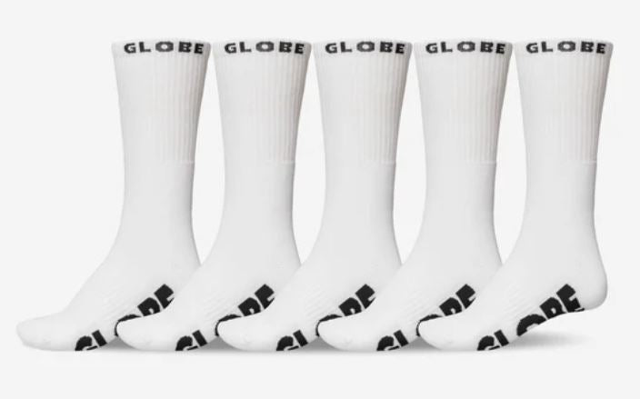 Whiteout Hi Crew Sock 5 Pack - White