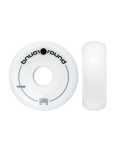 FR - ROUND - FLAT - WHEELS - 88A - PACK OF 4 White 72mm