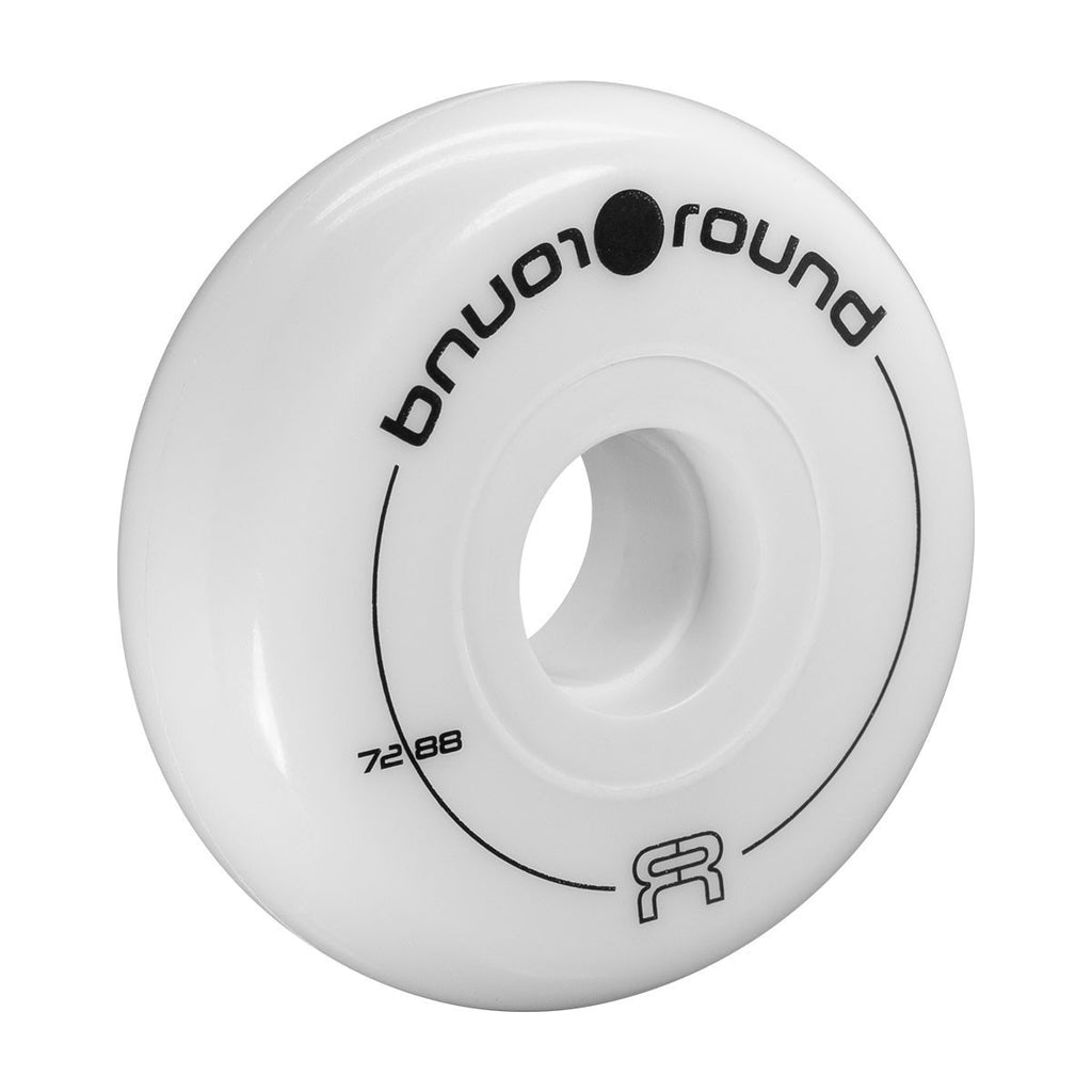 FR - ROUND - FLAT - WHEELS - 88A - PACK OF 4 White 72mm